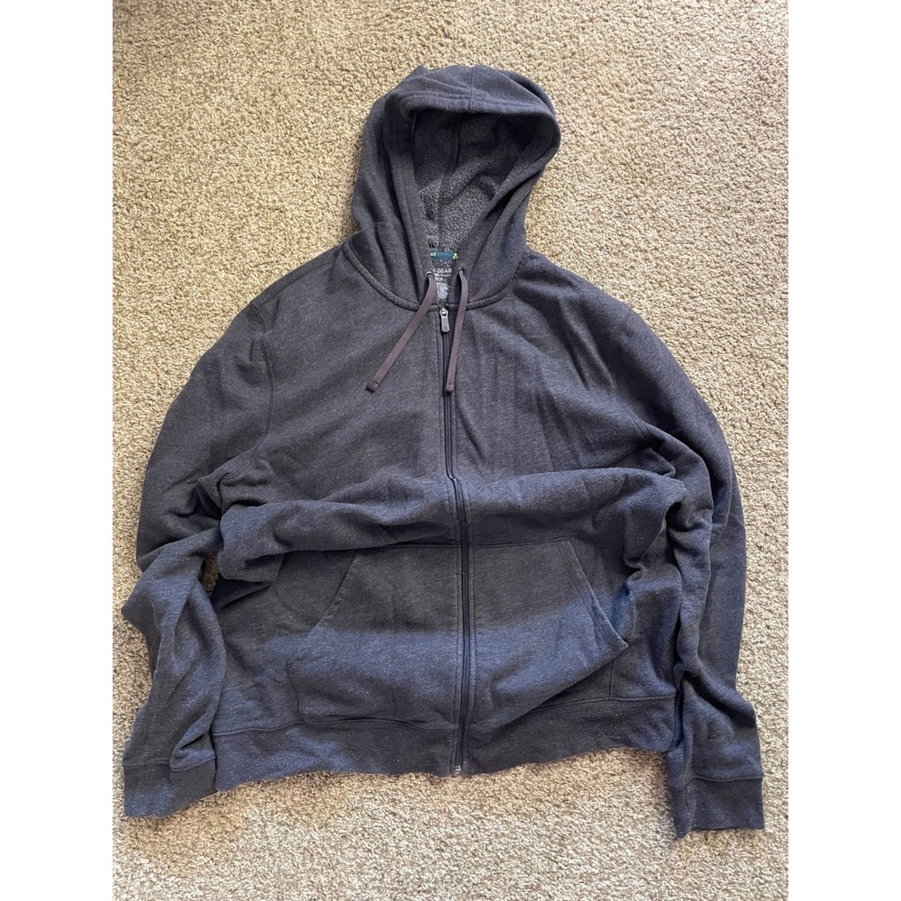 Tek Gear Ultrasoft Fleece Full Zip Hoodie Mens XLT Gray Athleticwear Athleisure
